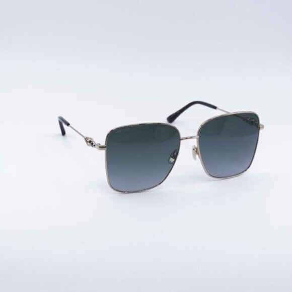 Jimmy Choo HESTER/S 02M2 9O Sunglasses Black Gold Square Frame, Grey Lenses main image 5